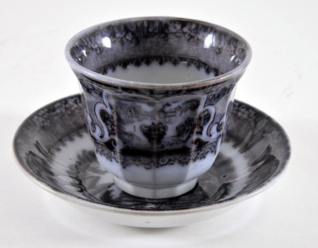 Washington Vase Mulberry Transferware Cup & Saucer (1 of 3)