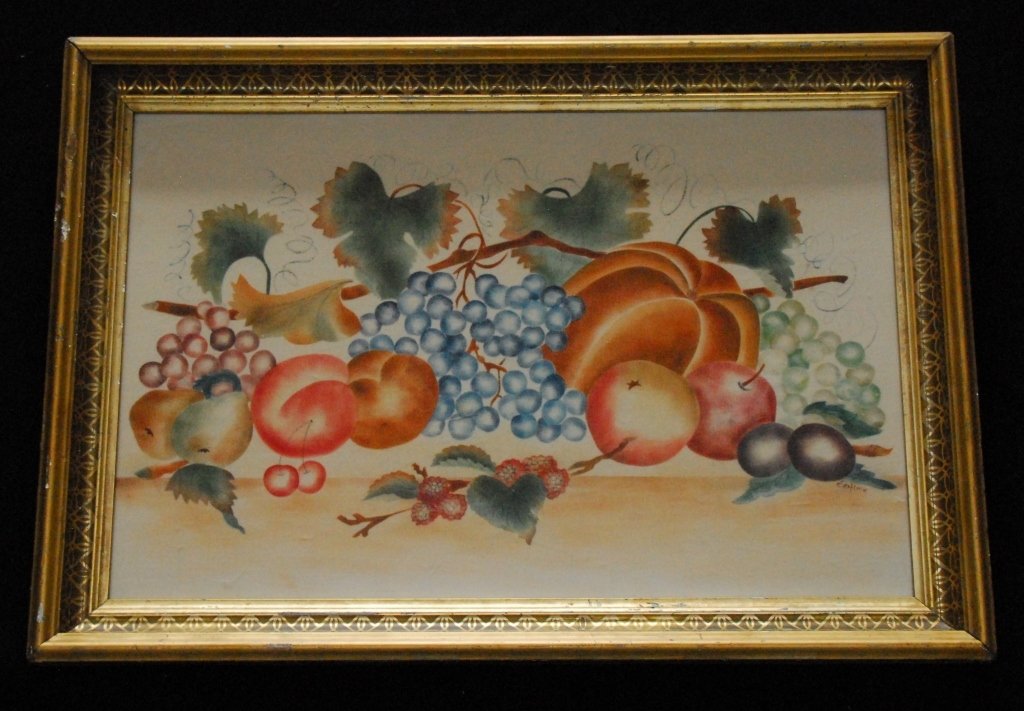 Artist Signed Theorem Fruit & Leaves Stencil Art (1 of 1)