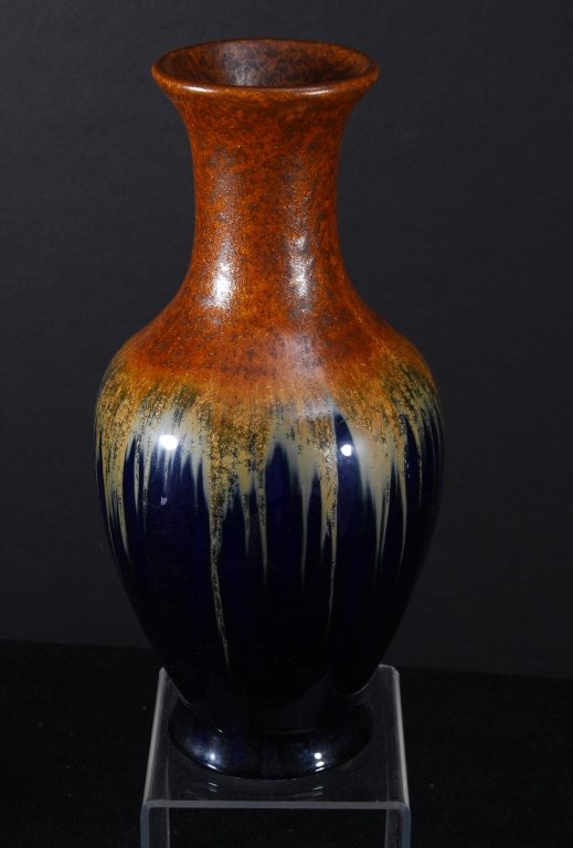 Tall Neck Ceramic Drip Glaze Vase (1 of 2)