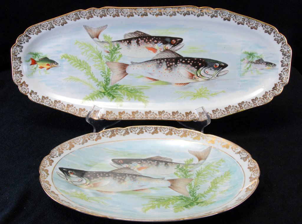 Two Porcelain A J Vierzon Fish  Platters (1 of 4)