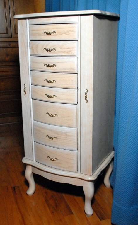 Whitewashed Jewelry Armoire (1 of 5)
