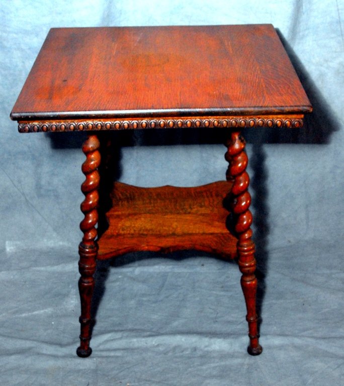 Victorian Oak Barley Twist Side Table (1 of 4)