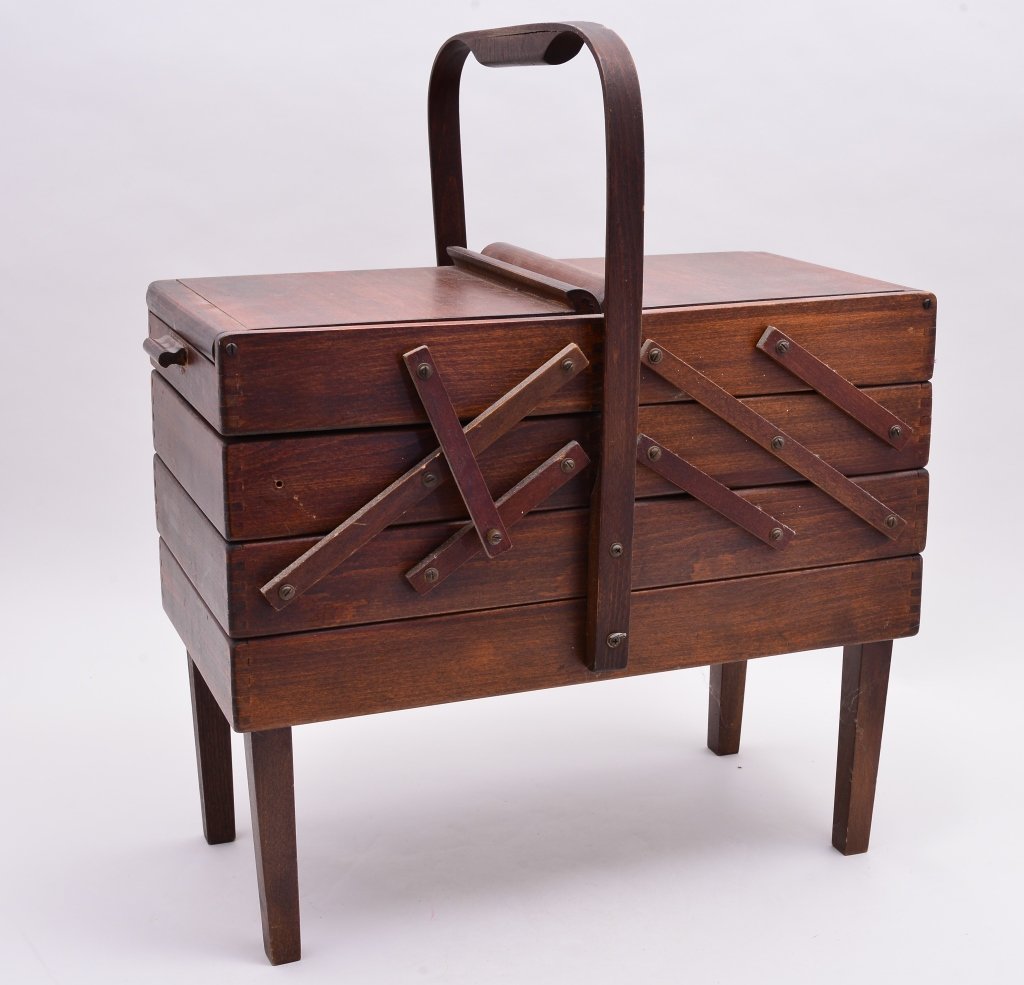 Wooden Sewing Notions Fold Out Cabinet (1 of 3)