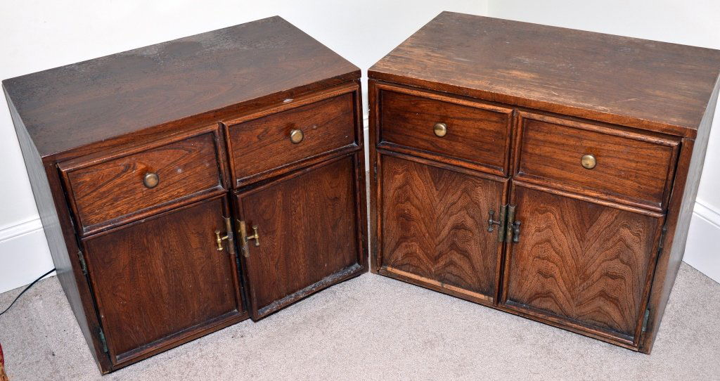 Pair Wooden End Cabinets (1 of 4)