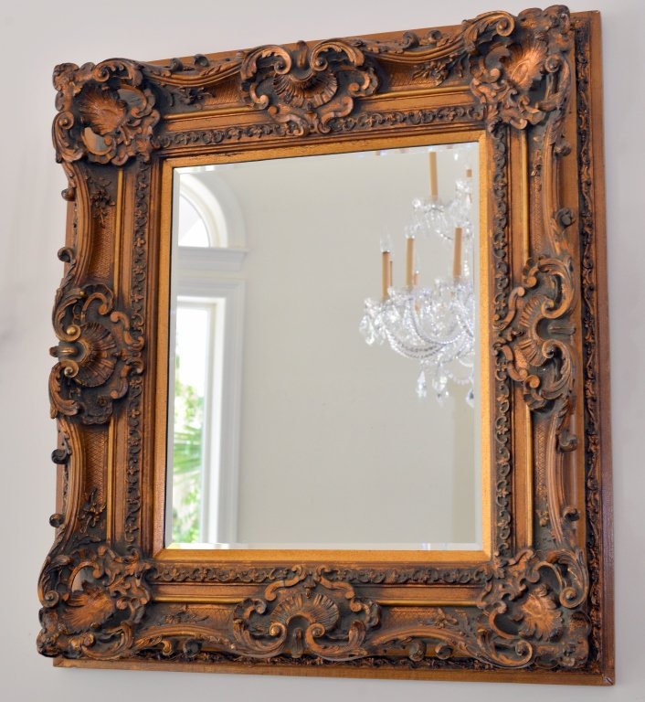 Ornately Framed Beveled Mirror (1 of 2)
