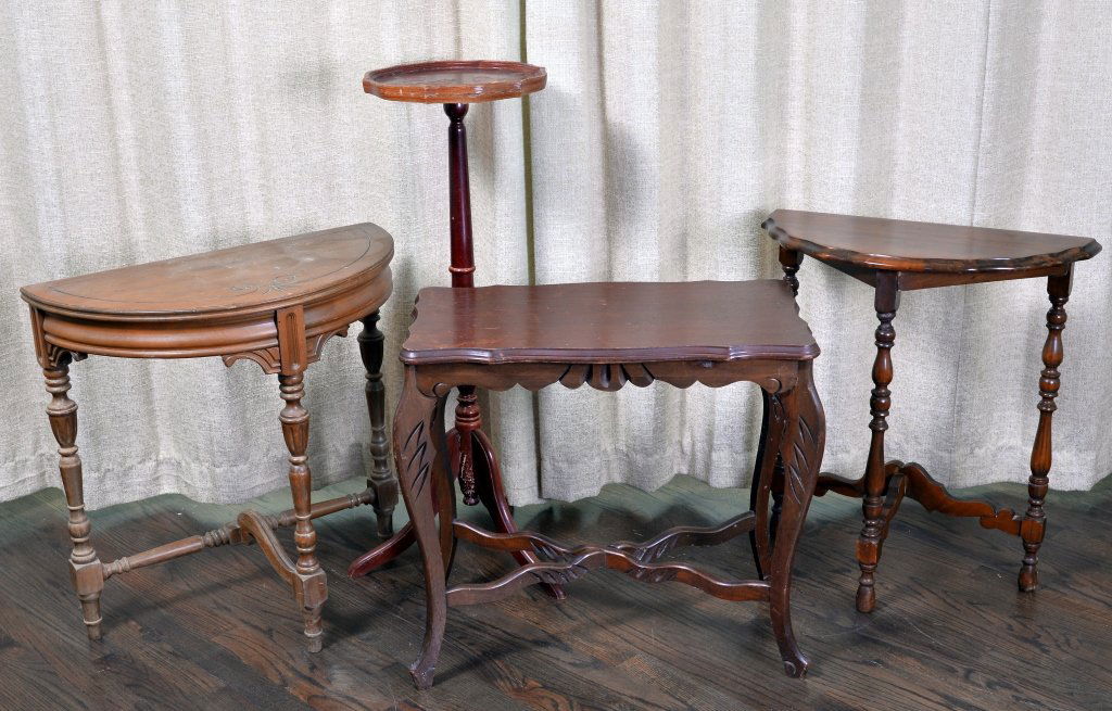 3 Vintage Tables & Plant Stand (1 of 7)