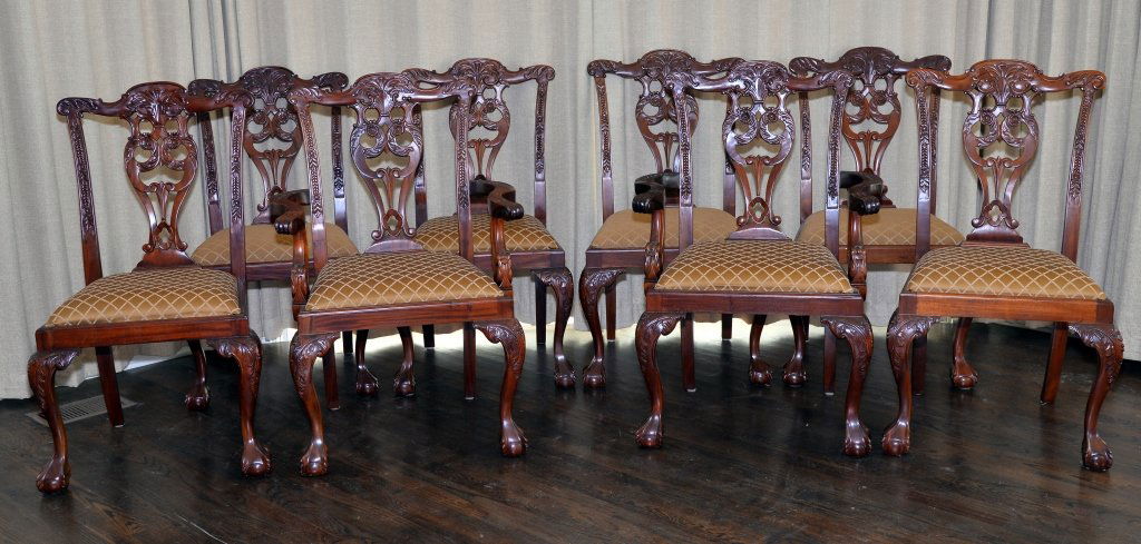 8 Dining Room Chippendale Style Chairs (1 of 4)