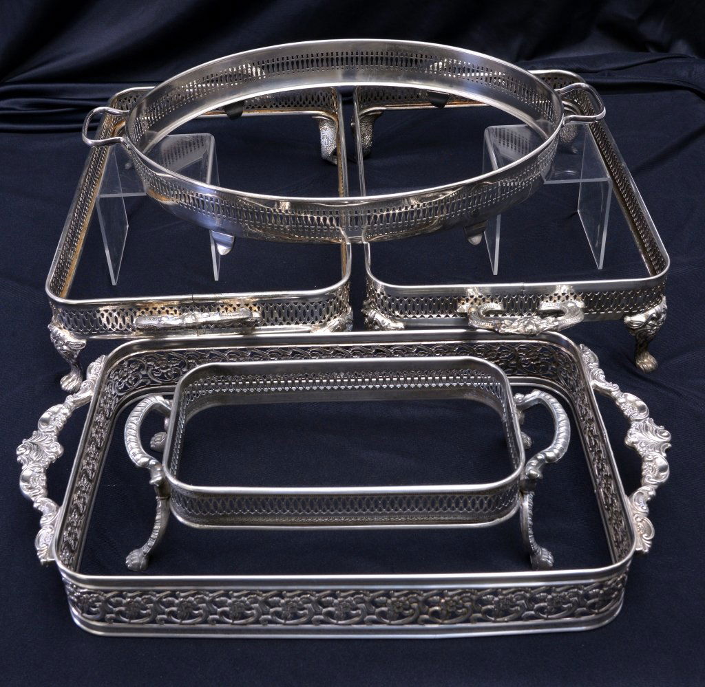 5 Silverplate Casserole Stands (1 of 5)