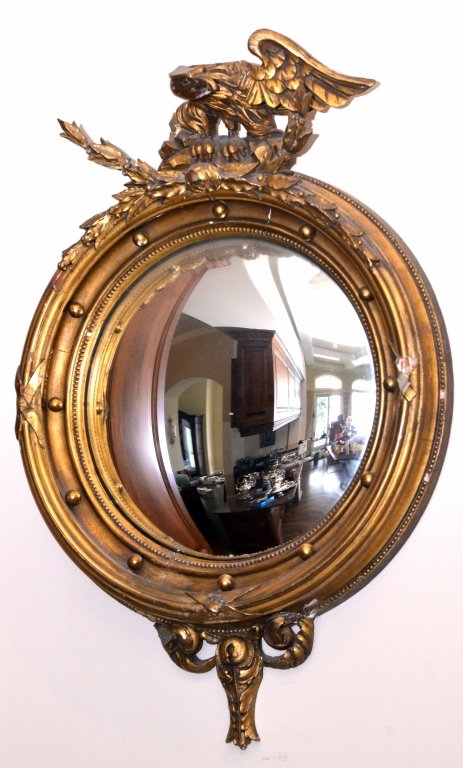 Girandole Convex Mirror w/Eagle Crest (1 of 3)