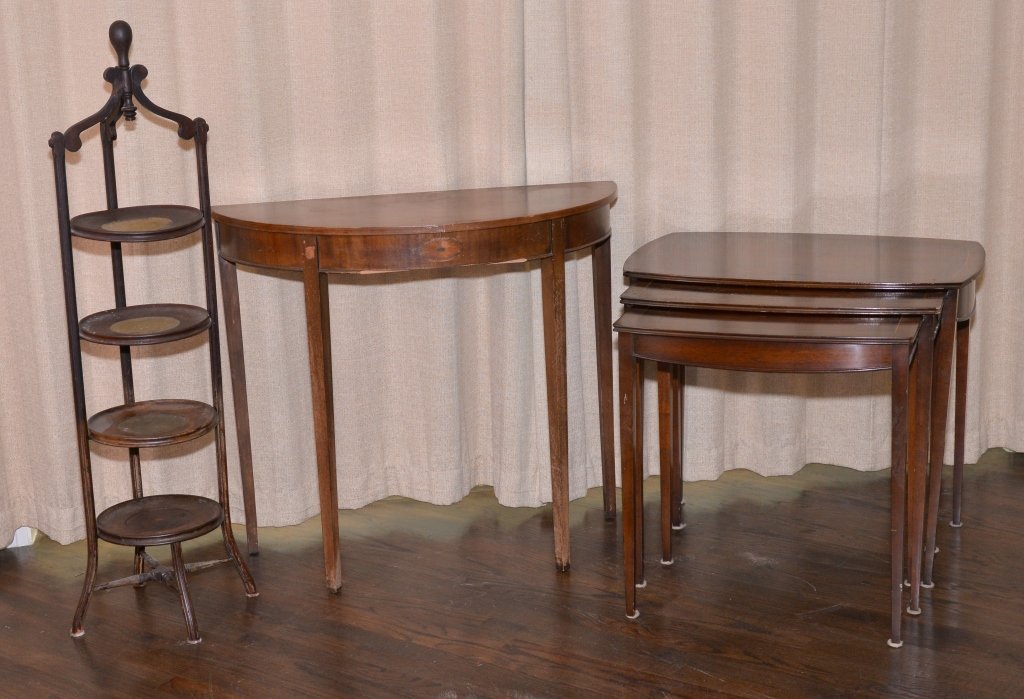 3 Stack Tables, Dumb Waiter & Half Moon Table (1 of 10)