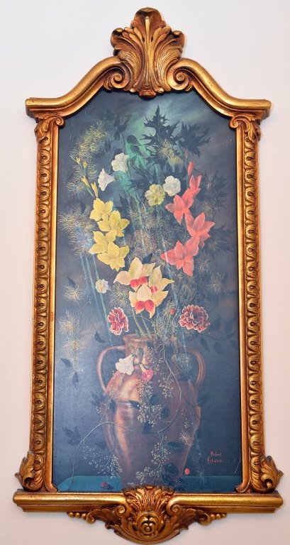 Robert Antoine Art on Board: Signed lower right, molded frame 39" T x 18" W.