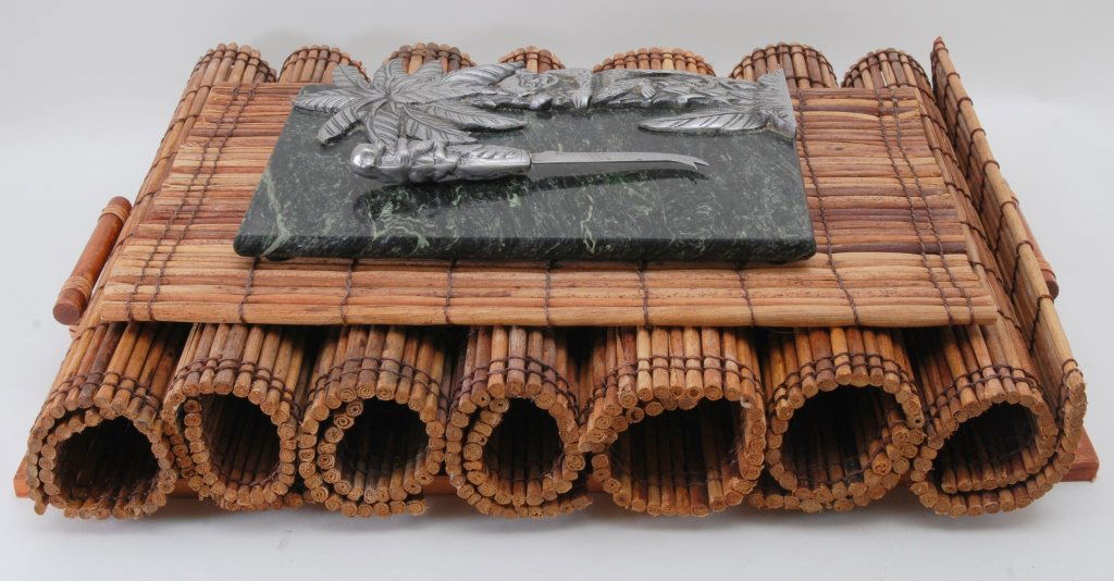 Marble Board, Knife, Bamboo Placemats, Wooden Tray (1 of 5)