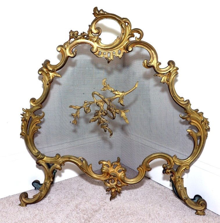 Ornate Baroque Metal Fireside Screen (1 of 2)