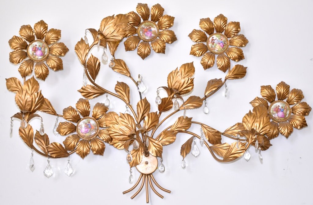 Wall Hanging Brass & Crystal Light (1 of 4)