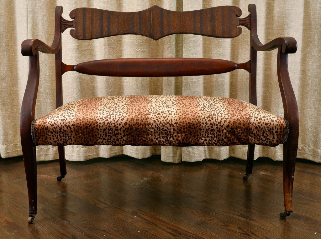 Wood Settee Circa 1900 (1 of 2)