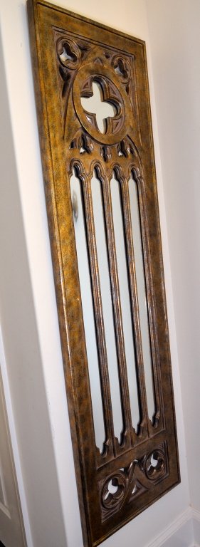 Gothic Wall Mirror: 19" wide x 70" tall.