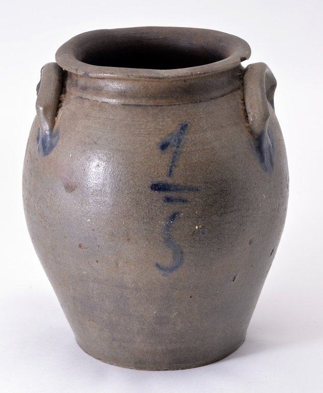 Vintage Crock w/Applied Handles & Numbers (1 of 3)