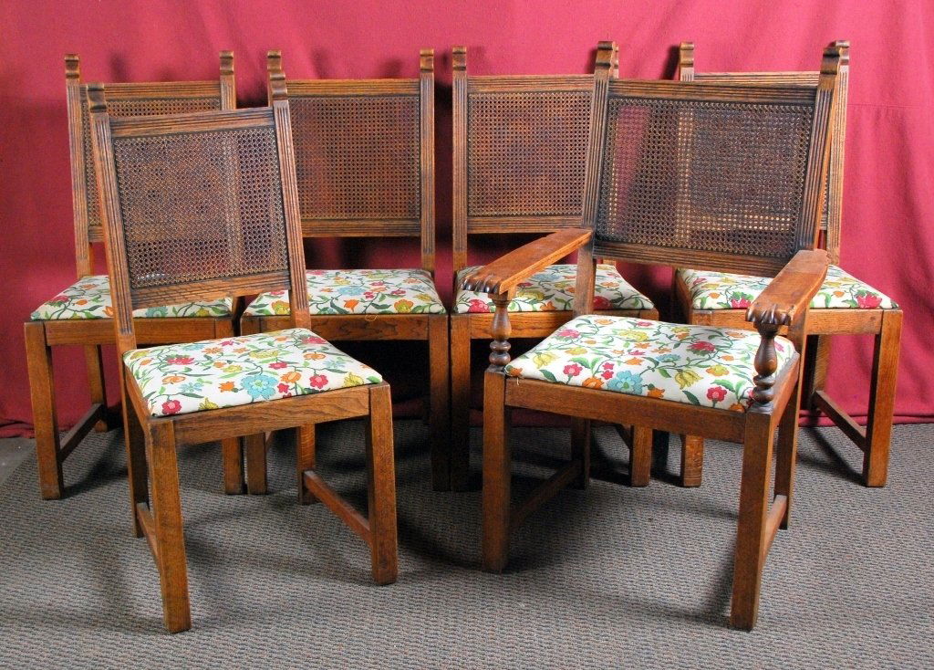 Spanish Revival Solid Oak Dining Chairs (1 of 6)