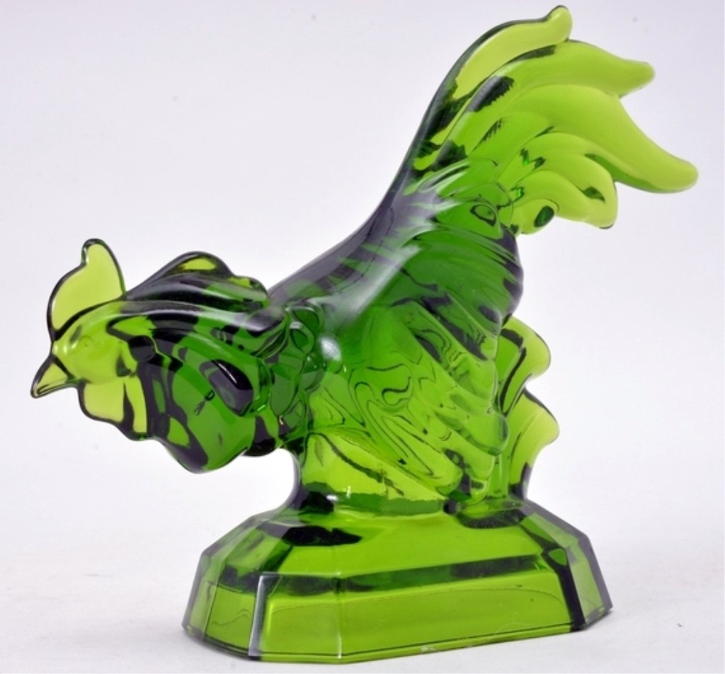 Green Glass Rooster