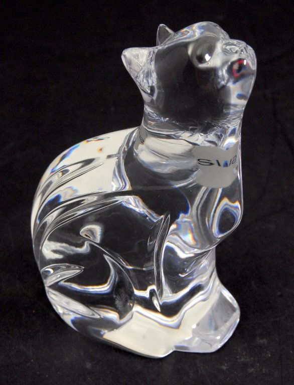 Waterford Lead Crystal Seated Cat: 5" tall.