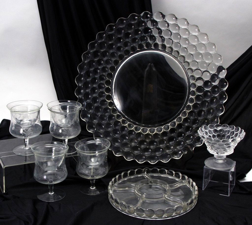 Three Pressed Glass Serving Pieces & Icers (1 of 5)