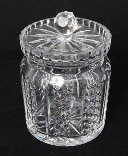 Cut Crystal Biscuit Jar: 7" tall.