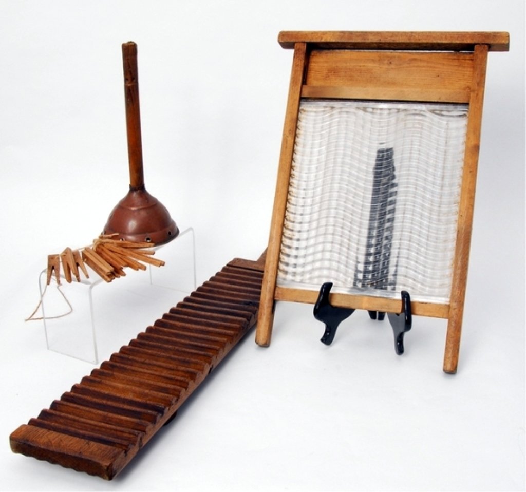 Vintage Washboards, Clothes Pins & Plunger (1 of 4)