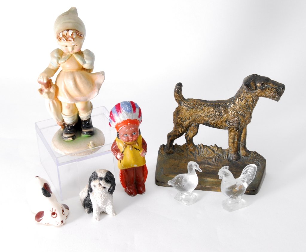 Brass Bookend and Figurines (1 of 3)