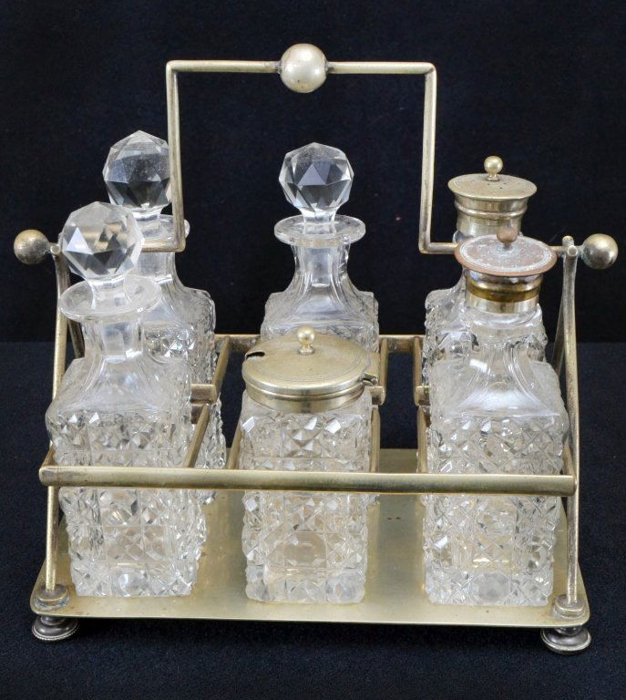 HC & Co. Condiment Stand & Cut Crystal Bottles (1 of 5)
