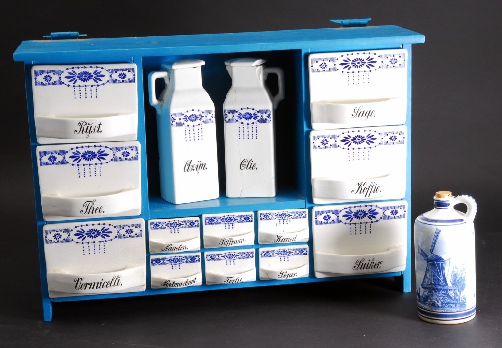 Blue Wood Spice & Canister Cabinet (1 of 10)