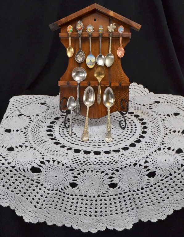 Vintage Wall Spoon Rack and 11 Spoons (1 of 7)