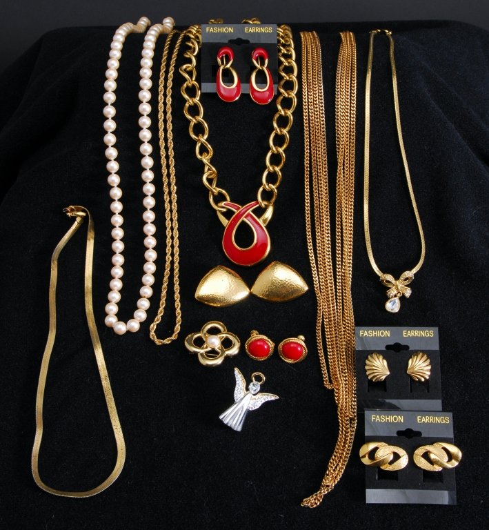 Gold, Red, Pearl & Silver Costume Jewelry (1 of 5)