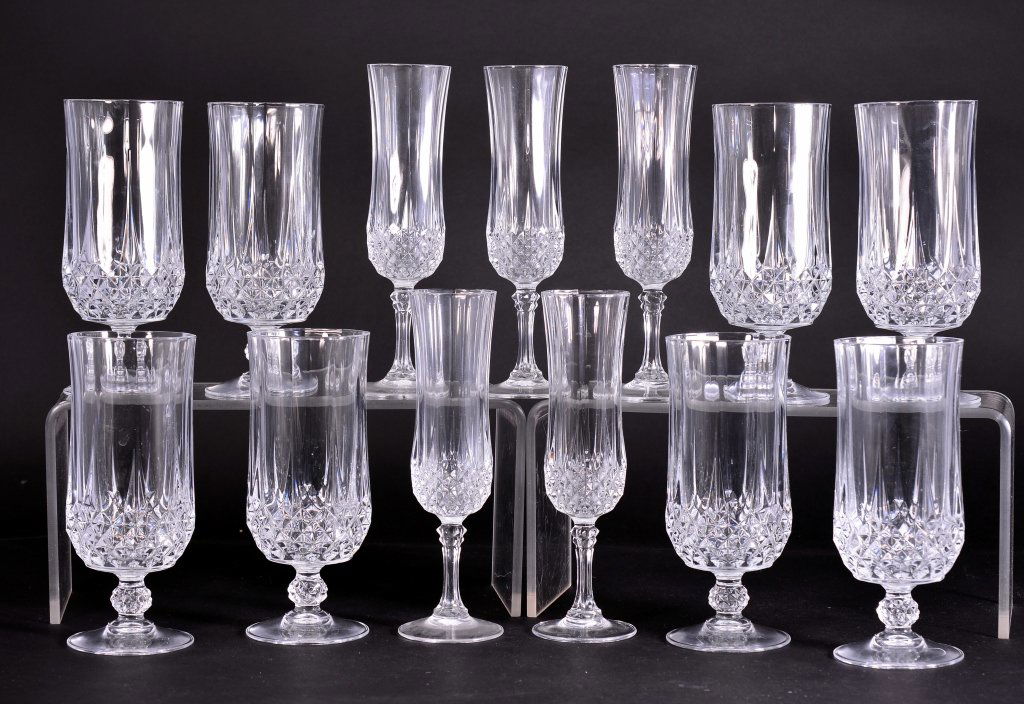 Crystal Goblets: 8 Waters & 5 Champagne Flutes (1 of 3)