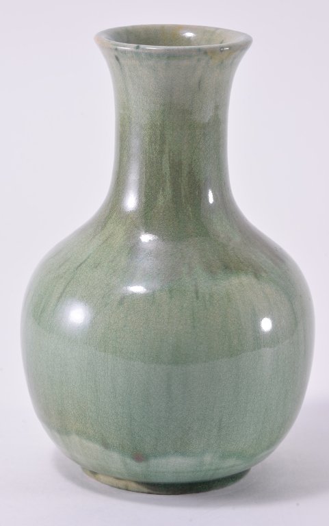 Green Drip Glaze Pottery Vase (1 of 2)