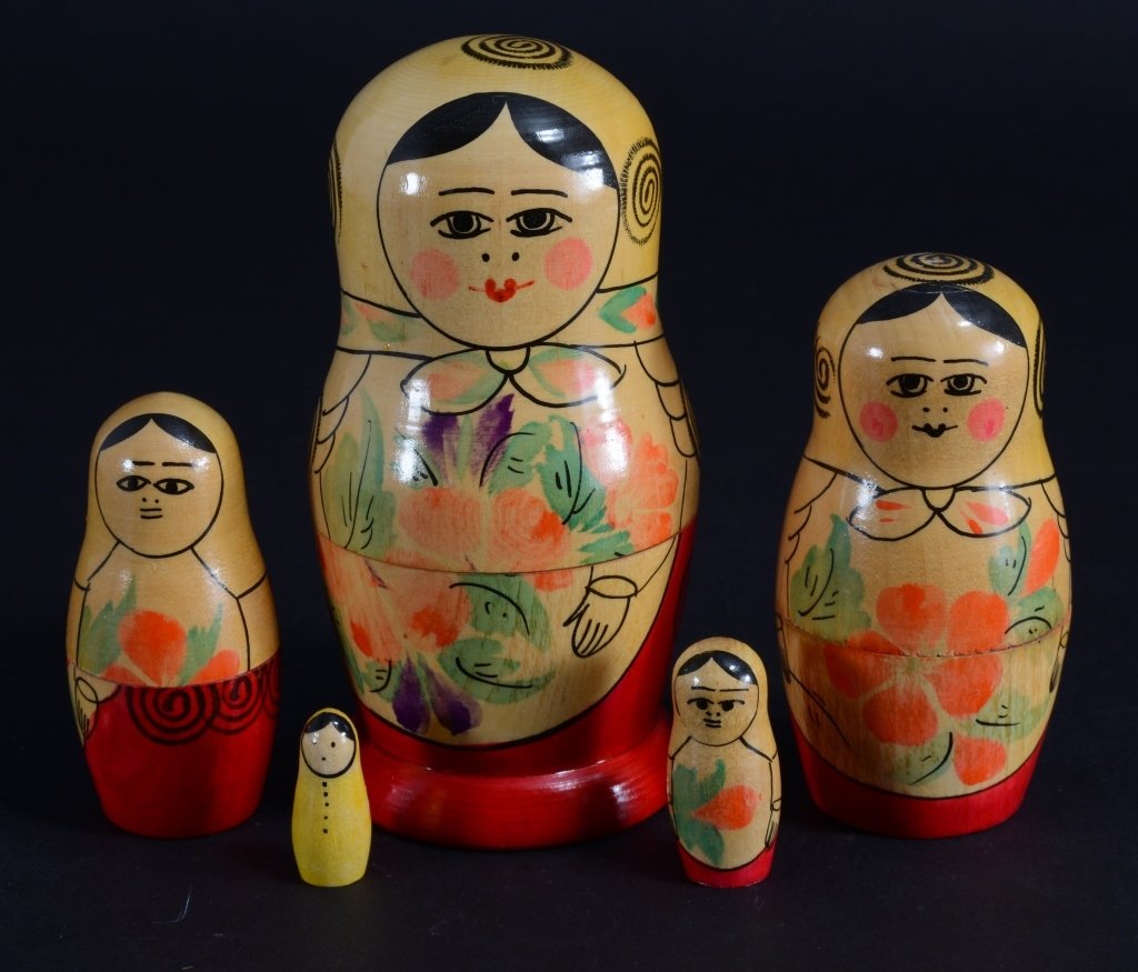 Five Russian Nesting Dolls: 1" - 5" T.