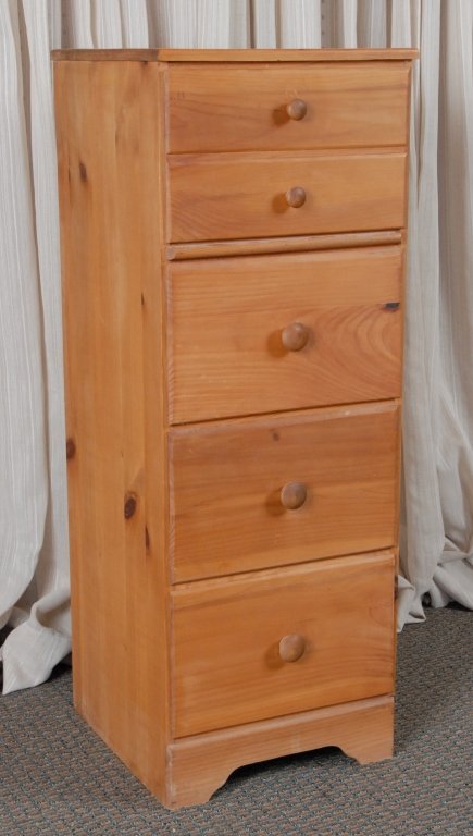 Tall Four Drawer Pine Chest (1 of 3)