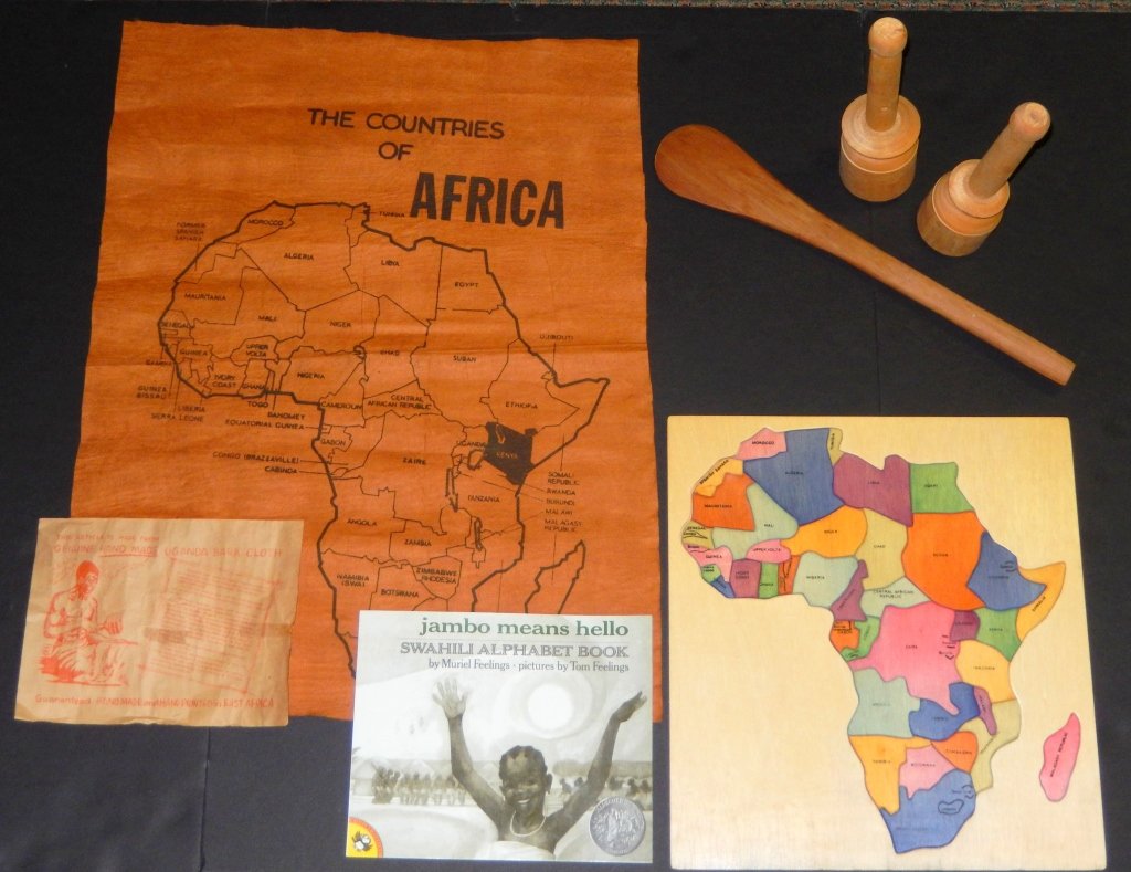 Vintage African Wooden Map, Swahili Alphabet Book Plus (1 of 10)