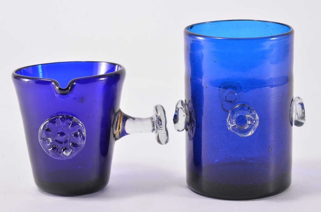 Vintage Spanish Blue Handblown Glass & Pitcher (1 of 2)