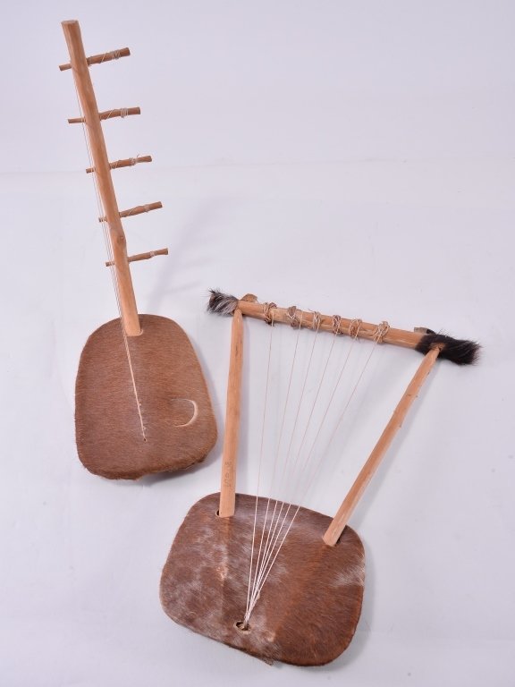 Two Vintage Hide Wood & String Instruments (1 of 3)