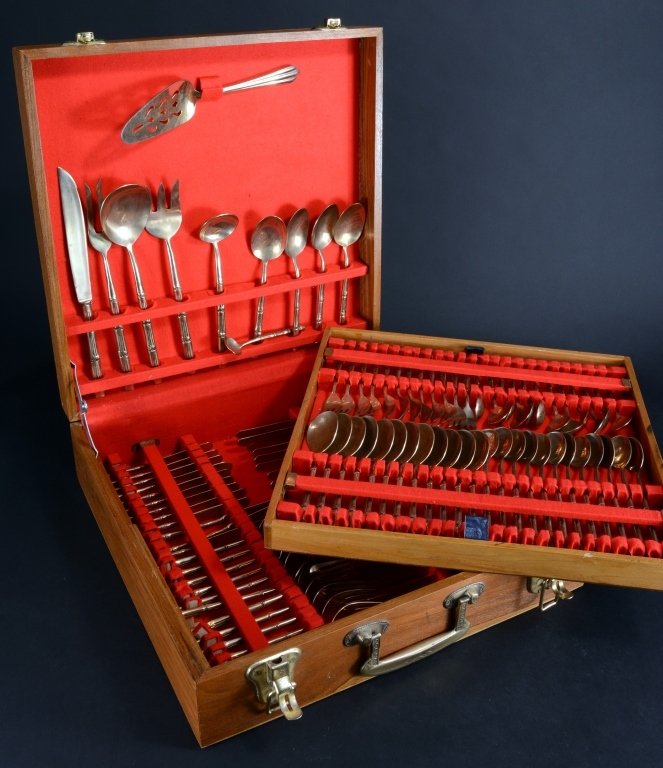 Over 100 Pieces Bamboo Design Brass Flatwear (1 of 3)