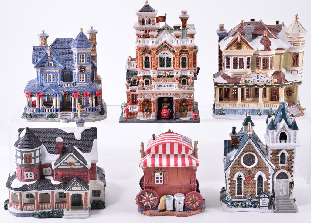 Six Lemax Lighted Christmas Village Buildings (1 of 1)