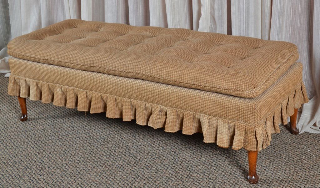 Vintage Long Covered Bench (1 of 2)