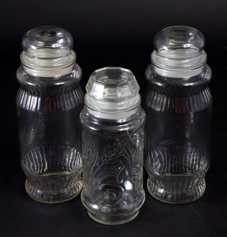 Three Mr. Peanut Glass Canisters (1 of 2)