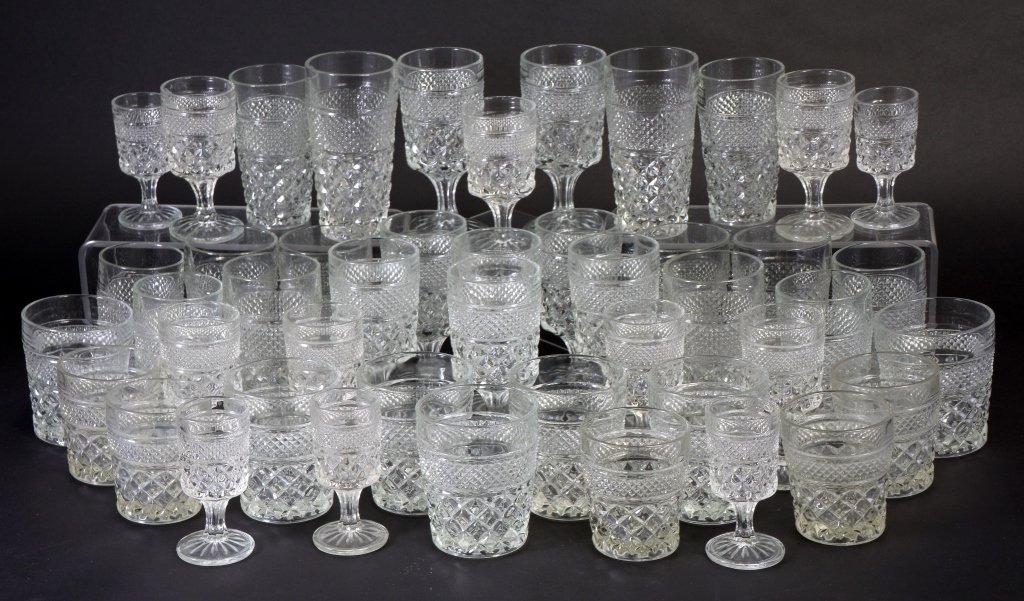 46 Pieces Wexford Glassware: Inc. 8 water, 7 high ball, 5 old fashioned, 8 wine goblets, 7 cordials, 6 ice tea, 5 liquor.