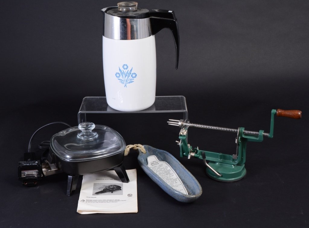 Kitchen Peeler, Corning Coffee Pot, Skillet Plus (1 of 2)