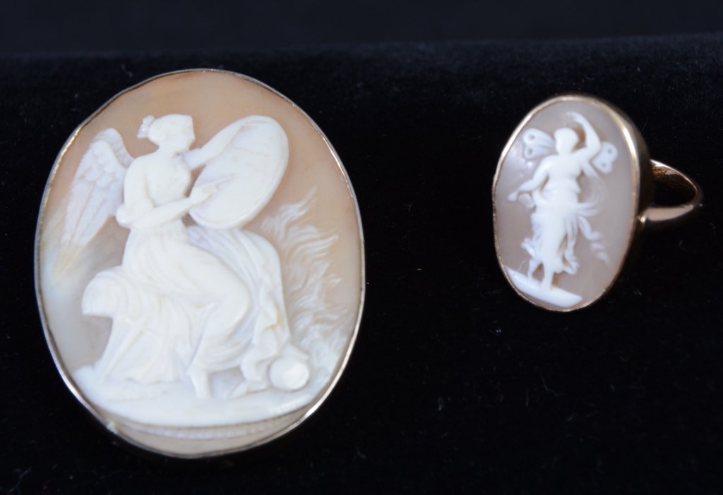 Cameo Pin w/14K Gold Cameo Ring (1 of 2)