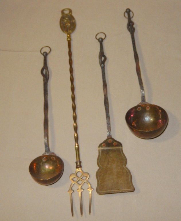Four Brass Vintage Hanging Utensils (1 of 3)