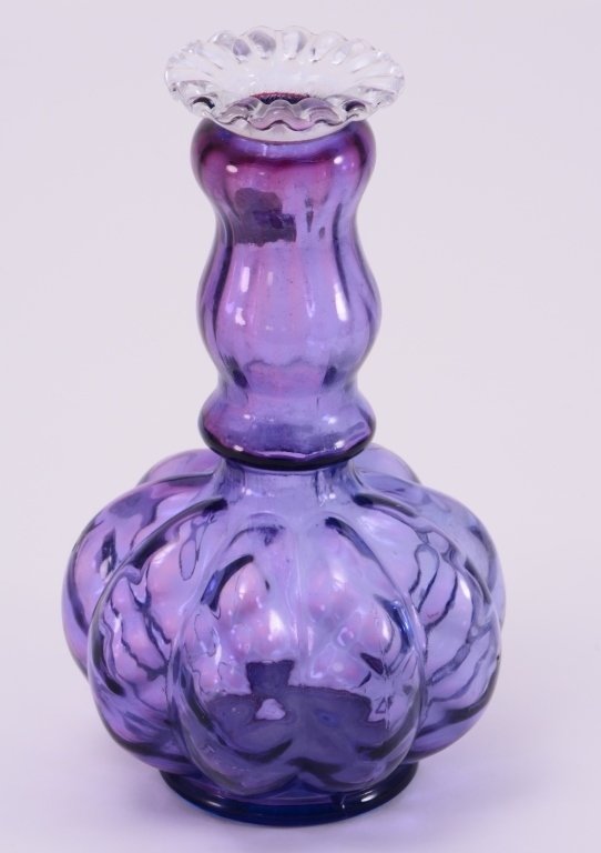 Purple Melon Shape Fenton Vase (1 of 2)