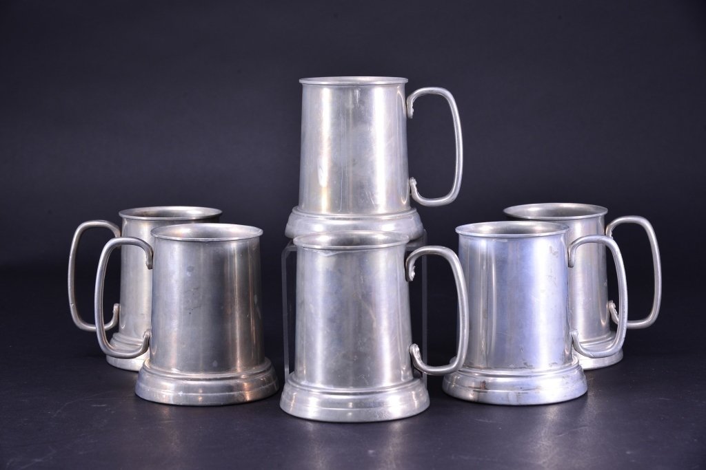 Six Aluminum Mugs w/Glass Bottoms (1 of 2)