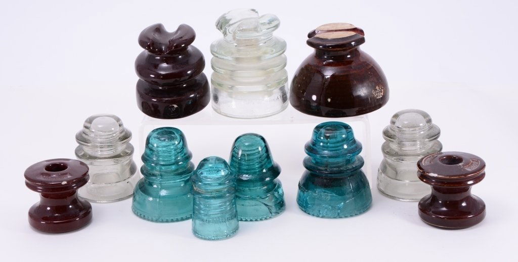 Eleven Vintage Glass & Ceramic Insulators (1 of 1)